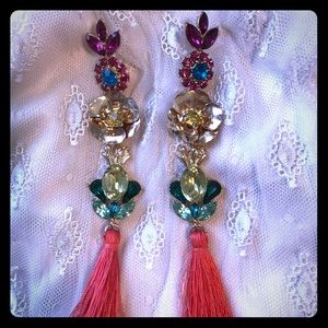 Forever 21 Tassel Tropical Drop Earrings